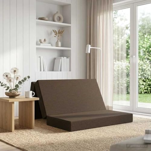 Cartvyn Fällbar soffa säng 160 x 67 x 45 cm taupe, vikbar soffa med avtagbart överdrag, ventilerande tyg, skumstoppning och 2-i-1-funktion för vardagsrum och sovrum