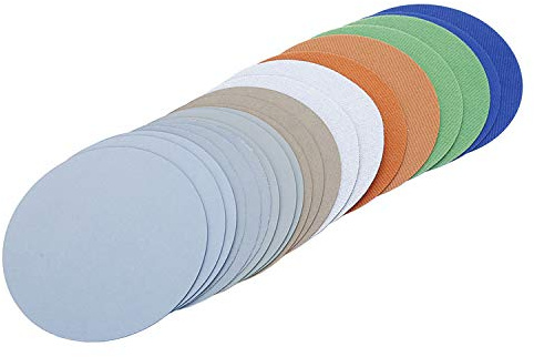 Naitesi Tool Set mit 100 mm Wasserschleifpapier, Körnung 3000/5000/7000/10000 für Beflockung, Schleifpapier, Schleifscheibe, elektrische Schleifer, Zubehör, 20 Stück, Mehrfarbig