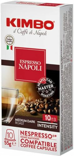Kimbo Espresso Napoli – 240 Capsule Compatibili con Nespresso Original | 24 Confezioni da 10 | Tostatura Scura | Intensità 10/13 | Aroma Ricco e Persistente*