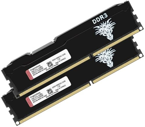 DDR3 16GB Kit (8GBx2) Desktop RAM 1866MHz PC3-14900 UDIMM Non-ECC Unbuffered 1.5V 2Rx8 Dual Rank 240 Pin CL13 PC Computer Memory Upgrade Module (Black)