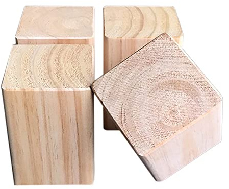 pingping1991 Möbelerhöhung aus Holz,Tischerhöher Möbelerhöher Betterhöhung Möbelfuß Elefantenfuß Bed Riser,Erhöhung um 10cm,für Bett Tischbeine Möbel Sofas Betten,4 Stück(Size:10×10×10cm)