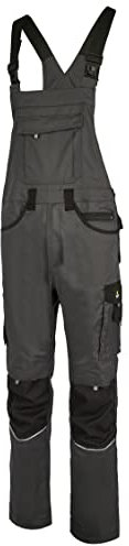 Hans Schäfer Workwear HSW Professional – Pantalones de Peto de Trabajo para Hombre – Pantalones de diseño y Ligeros con Bolsillos en la Rodilla – Gris, 66