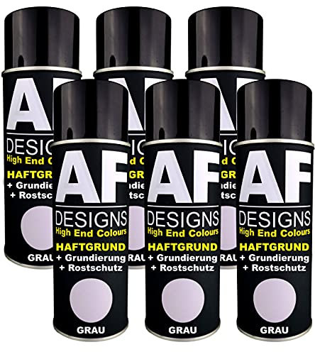 Alex Flittner Designs 6X Haftgrund Spraydose grau Grundierung Rostschutz Autolack