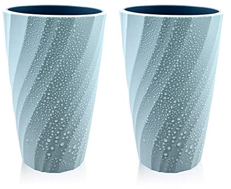 2 Stück unzerbrechliche Badezimmer-Zahnputzbecher, weich und langlebig, Badezimmer-Becher, Zahnbürstenbecher (Hellblau)