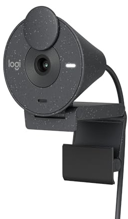 Logitech Brio 300 Webcam Full HD avec obturateur de confidentialité, Microphone réducteur de Bruit, USB-C, certifié pour Zoom, Webcam en Streaming – Graphite