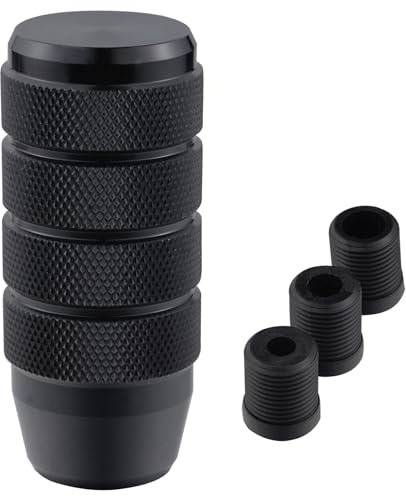 Padaodao Automotive Aluminum Alloy Gear Shifter Lever Head Manual Speed Shift Grip Knob fit Most Automotive SUV Truck Car, Black