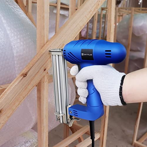 2 in 1 Nail Gun & Staple Gun Cordless Electric Heavy Duty Stapler Nailer for DIY Projects Home Improvement Woodworking Repairing, 300Pcs Staple and 100Pcs Nails