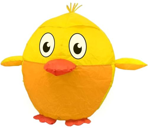 HQ Design Bouncing Birdeez, Bodenwindspiel, Spaß am Strand, auf der Wiese, auf dem Camping Platz für jedes Alter, inkl. Boden-Häring, ab 3 Beaufort (Chicken, 60 cm)