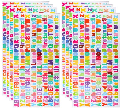 6 Blätter Buchstaben Aufkleber Alphabetaufkleber Klein Letter Sticker Buchstaben Selbstklebend Bunt Alphabet Aufkleber,für Scrapbooking, Grußkartendekoration,DIY Basteln