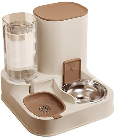 Mangeoire et Abreuvoir 2 en 1 pour Chats et Chiens - Distributeur Automatique de Nourriture et d'Eau