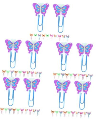 NUOBESTY 60stücke Teiliges Farbiger Büroklammern Schmetterlingsform Praktische Und Dekorative Papierclips Für Schule Büro Und Diy-projekte Aus Robustem Pvc Gefertigt