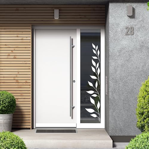 Wandtattoo Loft Fensterbild weiße Zweige Gräser Rahmen wiederverwendbar natur Fensteraufkleber Fensterdekoration Frühling, A2 Bogen