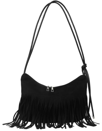 Holibanna Tassel Shoulder Bag Lightweight Fringe Crossbody Women S Handbag Casual Underarm Bag for Everyday Travel Shopping