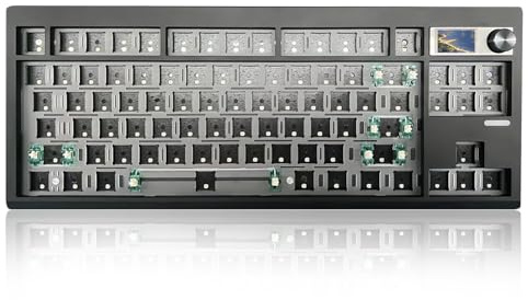ZMX GMK87 Tastatur-Barebones-Set, Dichtungshalterung, Hot-Swap-PCB, Dreifachmodus, BT5.0/2,4 G/Typ-C, kabellose mechanische Tastatur mit Drehknopf, VIA-programmierbar, benutzerdefiniertes