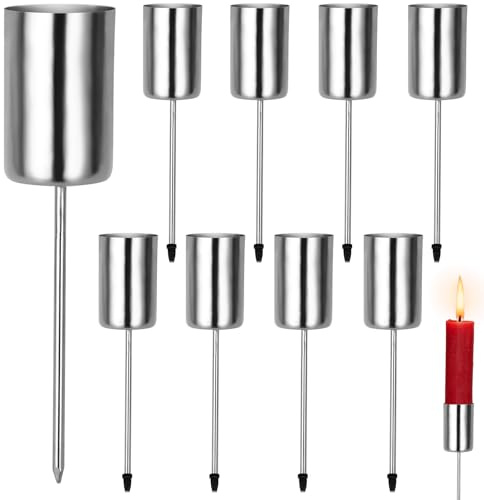 8 st. Ø 2,5 cm adventskrans, ljushållare, adventsljusstake, metall, silver, ljushållare med spik, för gör-det-själv, dekoration, jul, ljustallrik