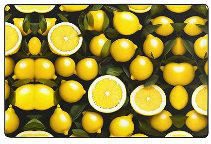 Lemon Teppich, 22,9 x 30,5 cm, für Wohnzimmer, Eingang, waschbar, für Schlafzimmer, Gelb