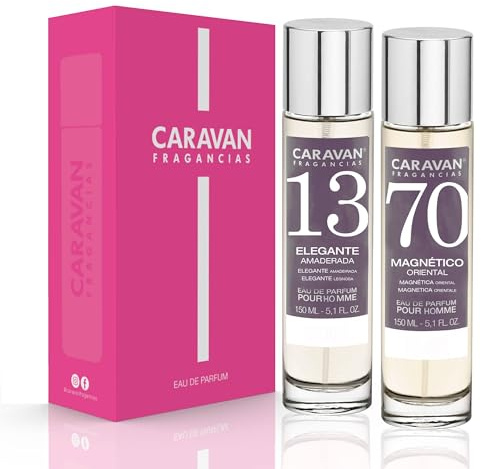 CARAVAN FRAGANCIAS - Scatola regalo con 2 profumi: n. 13 e n. 7 da 150 ml, per uomo