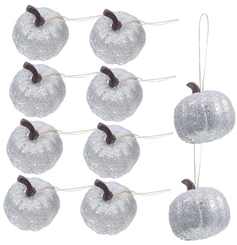 Alipis 10St Blasen-Goldstaub-Kürbis leuchtende Kürbisse ernten dekorative Kürbisrequisiten Halloween kürbis Halloween Pumpkin Simulationskürbis Ernte-Party-Kürbis- Schaum Silver