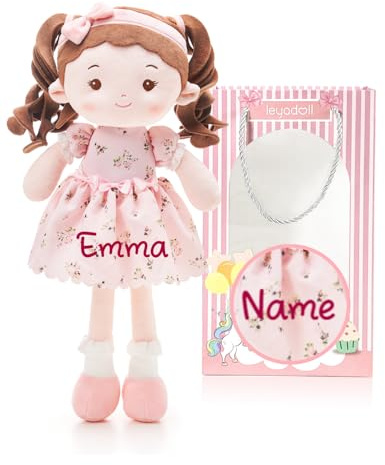LeyaDoll Personalized Soft Baby Doll Toys for Girls (16''), My First Christmas Dolls, Leya Doll Baby Rag Doll Plush Toys for Toddler Kids Infants -Christmas Special - Princess Breeze