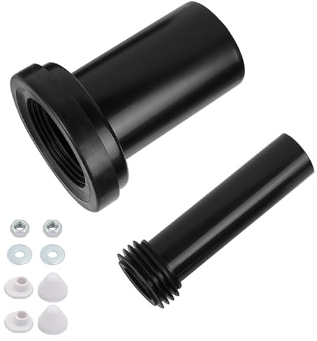 Juego de conexión para inodoro de pared, 185mm. Set de conexión para inodoro con junta, tubo de desagüe, tubo de descarga, tubo de desagüe con tapas (tubo de descarga + tubo de desagüe + tapas, 185mm)