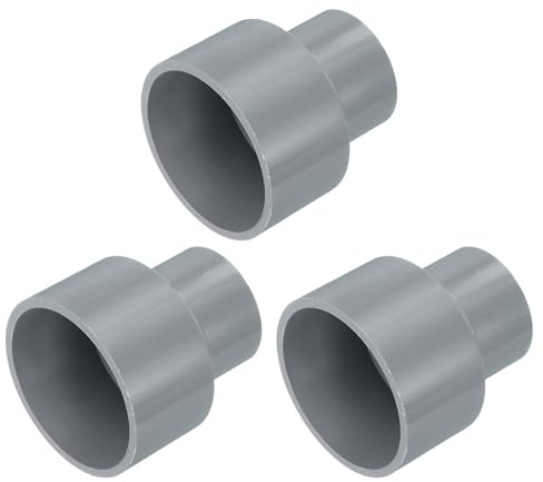 QUARKZMAN Reductor de Tubería de UPVC 50 * 32mm Gris 3Pcs | Conector Reductor Acoplamiento para Tubería, Kit de Accesorios de Plomería PVC para Fontanería de Alcantarillado, Gris
