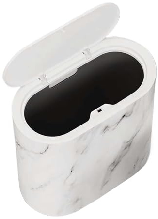 Genérico Papelera Pequeña Para Baño | Cubo De Basura Compacto Para Baño - Cubo De Residuos Con Tapa Diseño Delgado Para Interior Cocina Lavandería Habitación Dormitorio