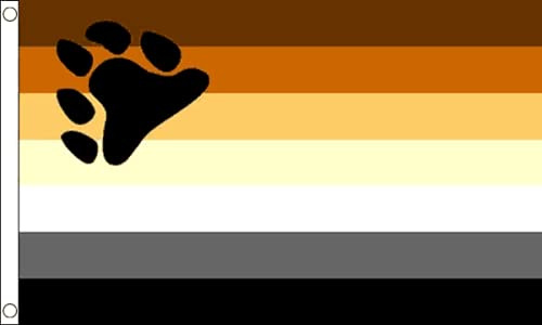 Bandera de oso del orgullo gay de 5 x 3 pies, 100% poliéster con ojales FlagSuperstore