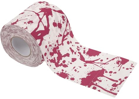 IWOWHERO Blutiges Halloween Toilettenpapier Bedruckt mit Blutflecken Motiv Leichte Praktische Wc Papierrolle für Badezimmer Dekoration und Partyspaß Originelles Grusel Design für Fest und