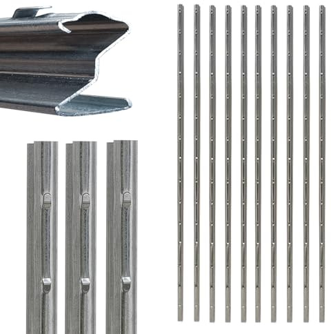 TRUTZHOLM 10x Z-Profil Zaunpfosten 250 cm feuerverzinkt Zaunpfähle 1,5 mm Stärke gestanzte Haken Forstprofil