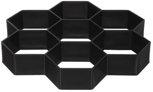 Molde Hexagonal de Plástico Pp Reutilizable para Pavimento de Jardín | Fácil de Usar y Limpiar, Crea Patios y Senderos, Estilo Artístico, Color Negro