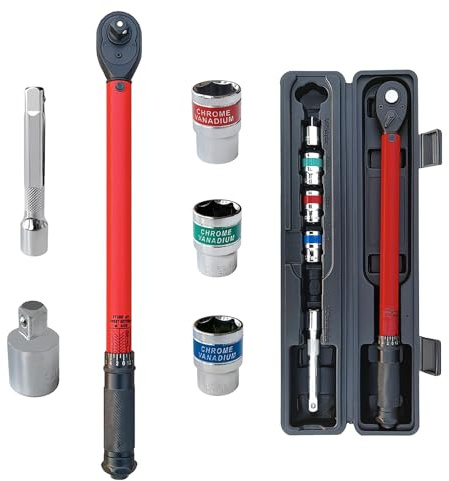 Refein 1/2 Drive Torque Wrench Set, 6Pcs Car Wheel Torque Wrench 20-230Nm