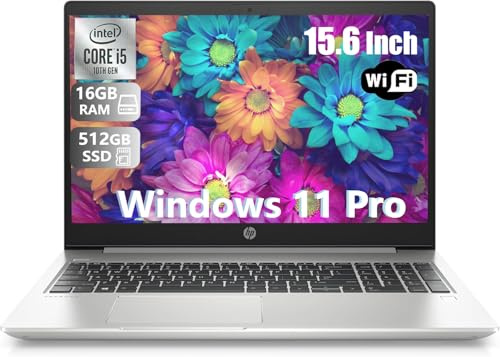 HP ProBook 450 G7 Computer portatile, Intel Core i5-10210U, 15.6 FHD (1920 x 1080), 16 GB di RAM, SSD da 512 GB, tastiera QWERTY giapponese, Webcam, Windows 11 Pro (ricondizionata)