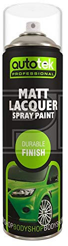 Autotek Professional Durable Finish Spray Paint, Matt Lacquer, 500 ml
