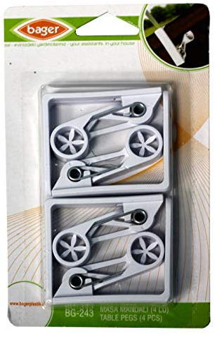 Acan Blíster de 4 Pinzas sujetamanteles de PVC Blancas