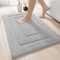DEXI Tappeto Bagno 40 x 60 cm, Tappetino in Microfibra, Tappeti Assorbente Antiscivolo, Soffice Tappetini Doccia, Lavabile in Lavatrice, Grigio chiaro