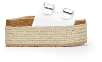 BOSANOVA Sandalias Bio Estilo Pala con Plataforma de Esparto XXL, Dos Tiras Frontales y Detalle de Hebillas Ajustables. Sin Cierre. Calzado para Mujer