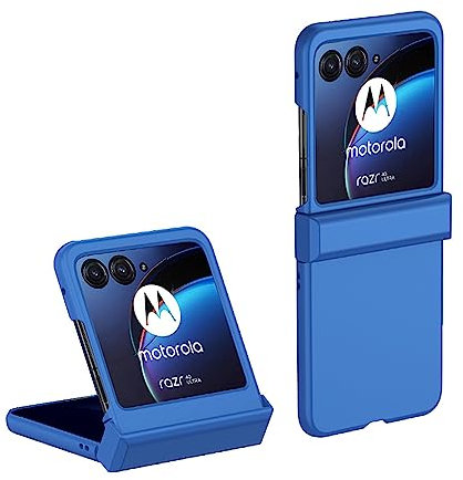 QINOUK Case for Motorola Razr 50 - Shockproof, Hinge Protection, Ultra-thin PC Case - Anti-Scratch Protective Flip Case - Blue