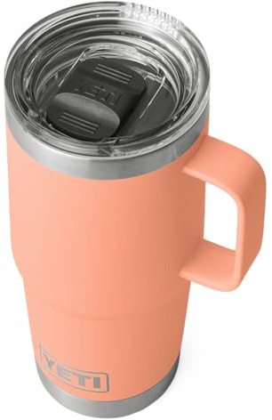 YETI Rambler Travel Mug, Stainless Steel Vacuum Insulated with Stronghold Lid, Lowcountry Peach, 20 oz (591 ml)