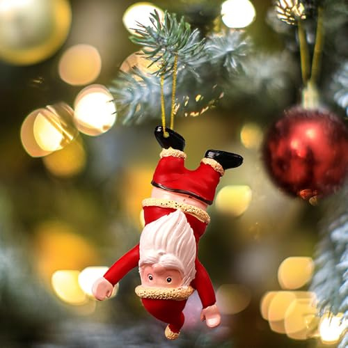 Weihnachtsmann Anhänger Nikolaus Figuren mit Schnur Weihnachtsanhänger Deko Weihnachten kleines Geschenk Miniatur rot weiß Lustig Hängedeko Weihnachtsmann Weihnachtsbaum Deko (Rot 1)