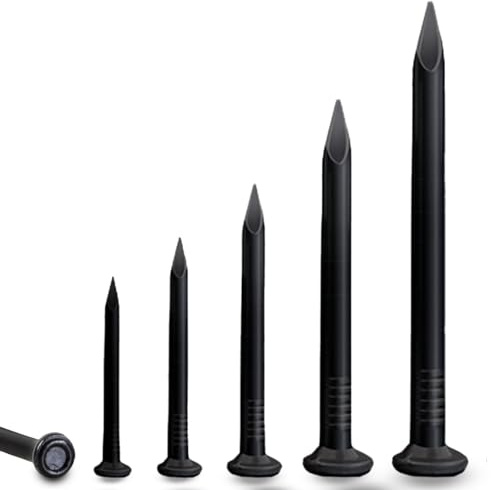 SHUNCHG 100 pezzi 40mm Chiodi in Acciaio per Pareti in Calcestruzzo, Mattoni in Legno, Chiodi per Quadri Acciaio al Carbonio Zincato Nero Uso Universale Interno ed Esterno