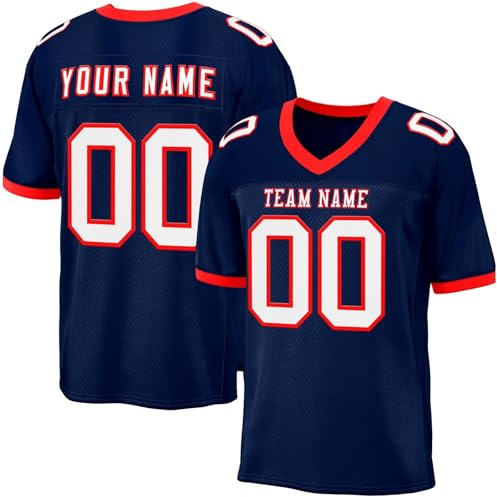 Personalisiert American Football Trikot Custom Football Jersey Men Women Youth Herren Personalized Sporthemden Stitched/Printed Team Name & Number Sports Uniform Schwarz