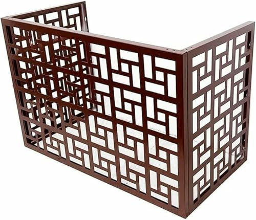Air Conditioner Fence Wall Mounted Fence Privacy Screen Fence Panels with 4 Panels, Freestanding Pool Equipment Fence for Garden, Universal Condenser Heat Pump Cover(99x50x66.5cm)