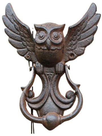 PSNKLMM Eisenklopfer Crafts Vintage Eule Türklopfer Antiker Türgriff Garten Haus Wanddekoration FüR HaustüR Wohnkultur