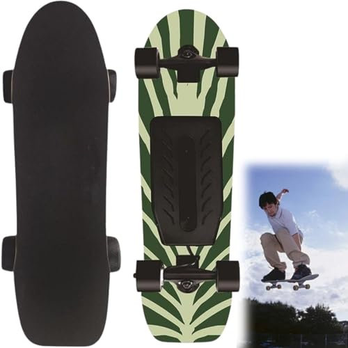 RayGenius Elektrisches Skateboard mit Fernbedienung, 170 W elektrisches Longboard für Kinder und Erwachsene, 22 km/h Höchstgeschwindigkeit, 25 km Reichweite, 7 Lagen Ahorn,SJK-01