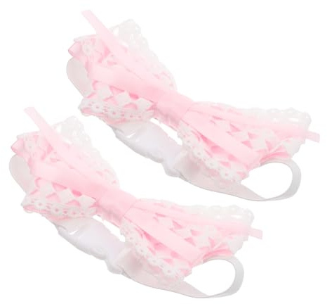 VICASKY 2 alzapaños de cortina con diseño de mariposas con borde de encaje, lazos decorativos para dormitorio, salón y habitación infantil, decoración de ventanas rosas