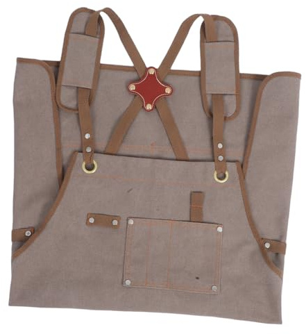 LIFKOME Delantal de para Trabajo con Múltiples Tirantes Cruzados Ajustables Protección Resistente para Jardinería Carpintería y Cocina Unisex