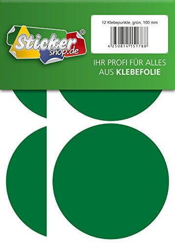 Klebepunkte aus PVC Folie, wetterfest, Markierungspunkte Kreise Punkte Aufkleber (100 mm, grün)