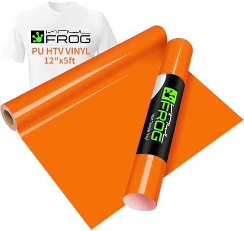 vinyle de transfert de chaleur de grenouille de vinyle orange 25x155cm sur HTV pour le caméo ou la machine de presse à chaud