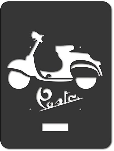 Alubox 08 miaplscootint1gh Vorderseite austauschbar für Briefkasten Mia mit Position Scooter mit Seitensicht, Gusseisen