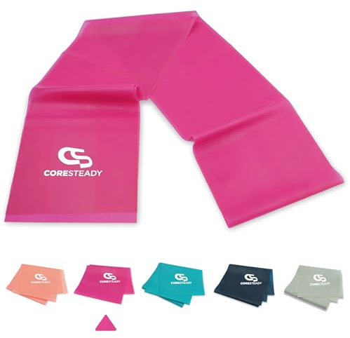 Coresteady fasce elastiche per terapia - fasce per pilates, yoga, allenamento per la forza di alta qualità - fisioterapia & riabilitazione - uomini e donne - guida agli inclusa,#2 MAGENTA/LIGHT, 2M